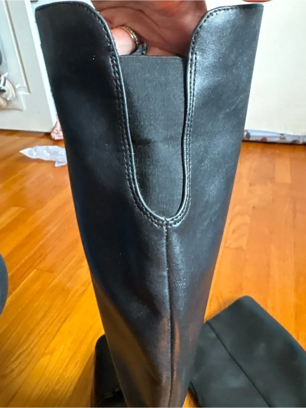 Women's Black Over-the-Knee Block Heel Boots